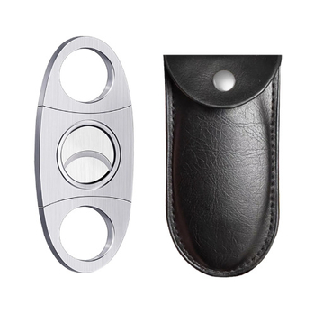 Ručne vyrobený nerezový rezák na cigary so vzorom, brúsený povrch, dvojstranná čepeľ, prispôsobiteľný