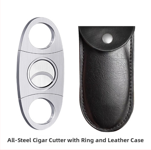 Ručne vyrobený nerezový rezák na cigary so vzorom, brúsený povrch, dvojstranná čepeľ, prispôsobiteľný