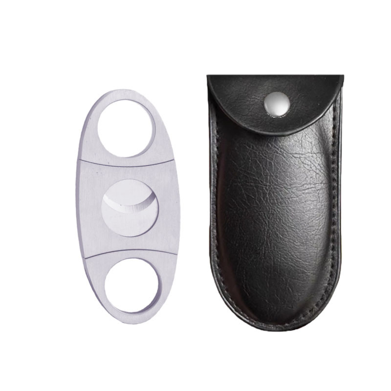 Ručne vyrobený nerezový rezák na cigary so vzorom, brúsený povrch, dvojstranná čepeľ, prispôsobiteľný