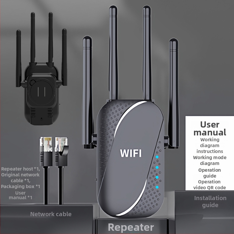 WiFi zosilňovač signálu a rozširovač siete, dvojpásmový, cez stenu, 2.4–5 GHz, 802.11ac, pokrytie 200 m², 300 Mbps, Model M300