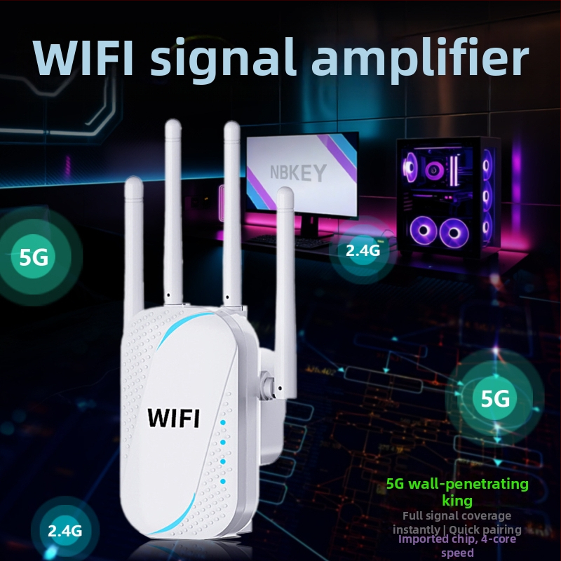 WiFi zosilňovač signálu a rozširovač siete, dvojpásmový, cez stenu, 2.4–5 GHz, 802.11ac, pokrytie 200 m², 300 Mbps, Model M300