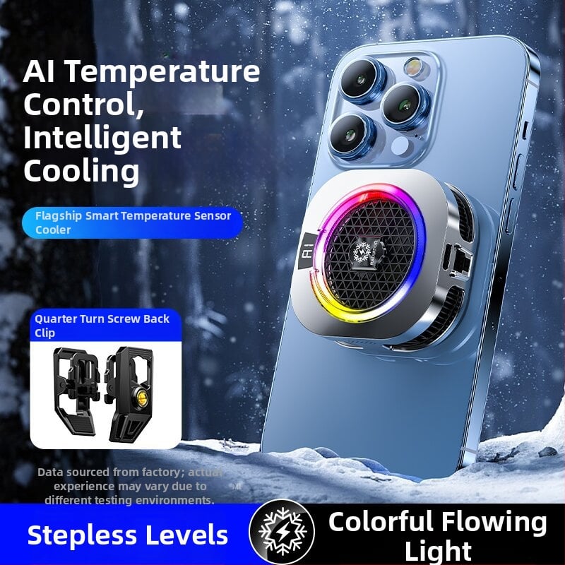 Th16Pro магнитен охладител за мобилен телефон със заден клип, двуядрен полупроводников охладител, 15W, ABS, Type-C, 150 g