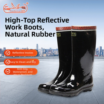 Feihe Visoke industrijsko-rudarske čizme, prirodna guma s pamukom, protuklizne i otporne na habanje, za podzemne ugljene mine (muške)