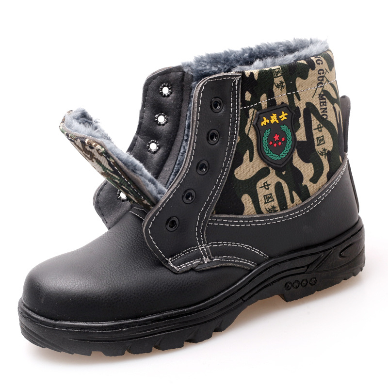 Ghete de lucru anti-șoc și rezistente la perforare, vârf din oțel, înălțime medie, partea superioară din piele