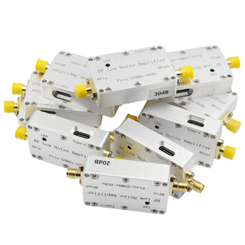 50 MHz–6 GHz RF alacsony zajú erősítő, 20–30 dB nyereség, előoldali LNA, jelfogadó