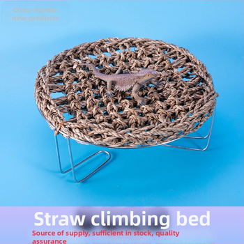 Hi woof meow Terarijski set za gmizavce: prirodno ručno izrađeno slamnato ležište za penjanje, mreža za penjanje i sklonište