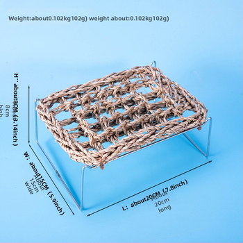 Hi woof meow Terarijski set za gmizavce: prirodno ručno izrađeno slamnato ležište za penjanje, mreža za penjanje i sklonište