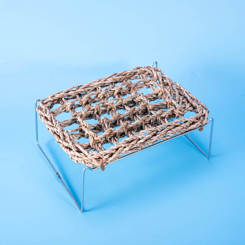 Hi woof meow Terarijski set za gmizavce: prirodno ručno izrađeno slamnato ležište za penjanje, mreža za penjanje i sklonište