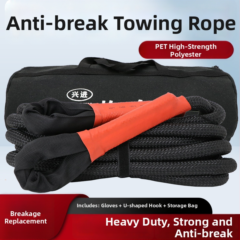 Ťažná šnúra pre terénne vozidlá, pevná a pružná, 20-tonová kapacita, ťahanie a záchrana