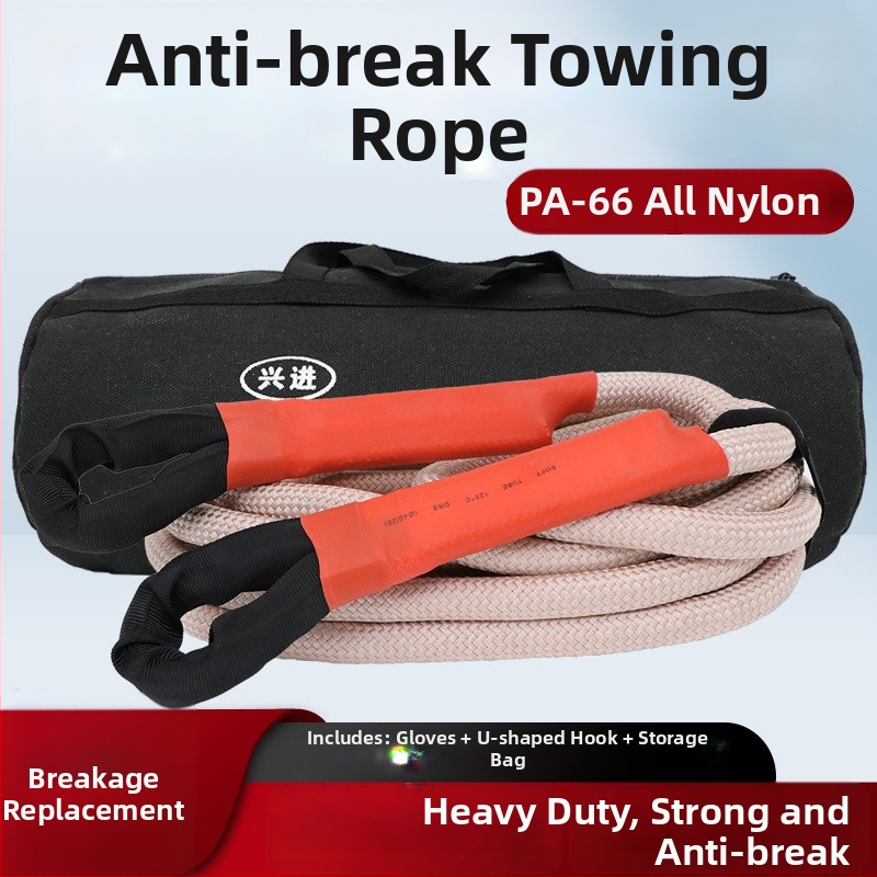 Ťažná šnúra pre terénne vozidlá, pevná a pružná, 20-tonová kapacita, ťahanie a záchrana