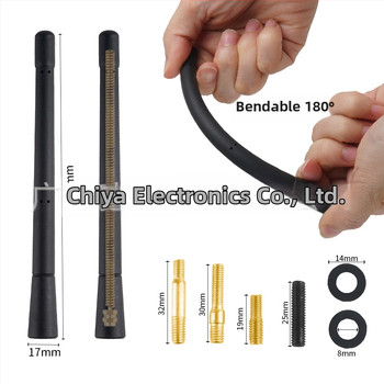 Telescopická anténa do auta s univerzálnou kompatibilitou, závitové uchytenie, vonkajšia dekoratívna gumová tyč