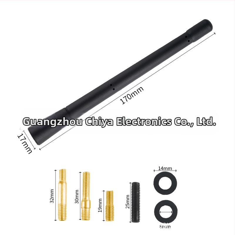 Telescopická anténa do auta s univerzálnou kompatibilitou, závitové uchytenie, vonkajšia dekoratívna gumová tyč