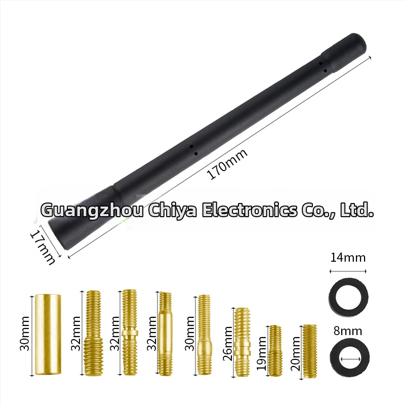 Telescopická anténa do auta s univerzálnou kompatibilitou, závitové uchytenie, vonkajšia dekoratívna gumová tyč