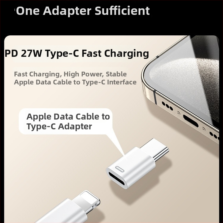 JUPAZIP 222 Lightning–Type-C adapter s kablom za iPhone 15 Pro Max, brzo punjenje