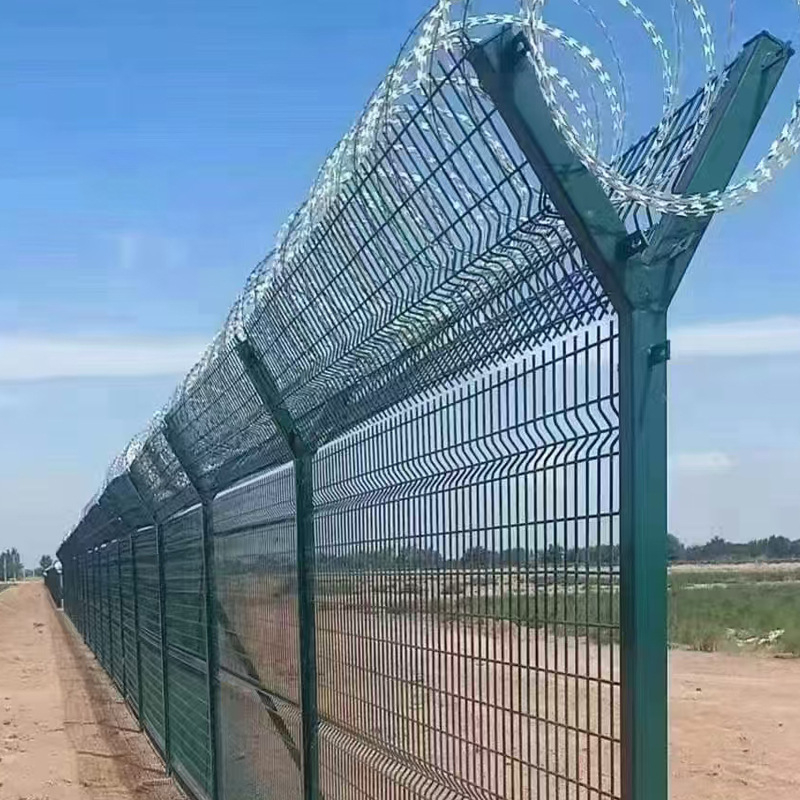 Охранителна ограда с антикачащи се шипове и бодлива тел, гранична ограда с Y-образни шипове