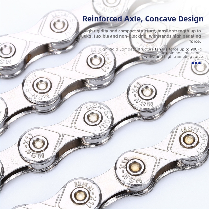Αλυσίδα ποδηλάτου Misni 005, χάλυβας, συμβατή με ταχύτητες 7/8/9/10/11/21/24/27/30