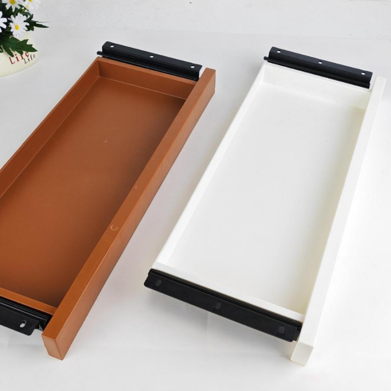 Ispod stola izvlačni pretinac - plastika + metal, kapacitet 1 L, organizacija radnog stola, moderan minimalistički stil