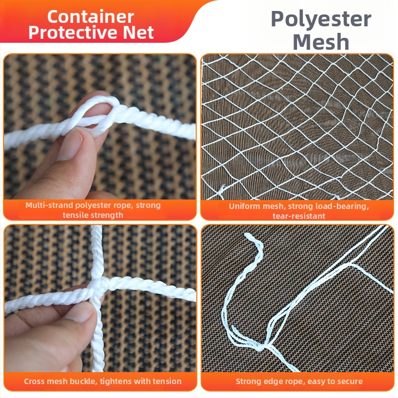 Kontejnerska mreža, najlon zatvaračka mreža s funkcijom protiv prevrtanja, za standardne i visokokubne kontejnere
