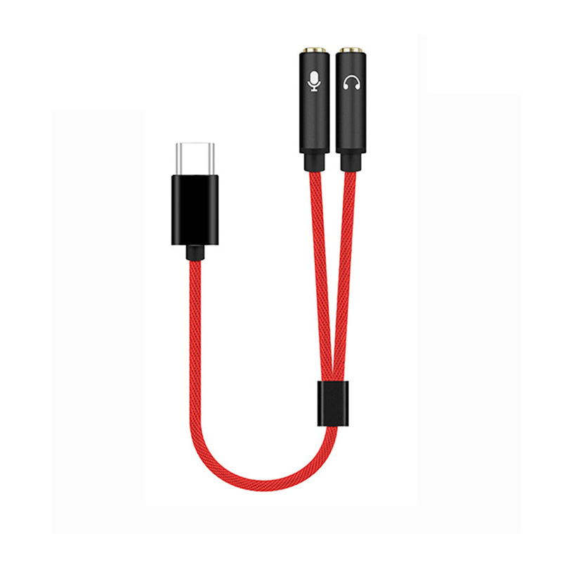 Lianpu Type-C dvostrani 3,5 mm audio adapter za slušalice i mikrofon – 2-u-1, kompatibilan sa Samsung, Google, Huawei, Glory, Xiaomi