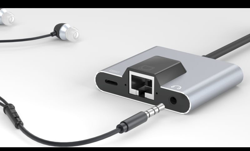 Android Type-C 3-u-1 adapter s RJ45 Ethernetom, zvukom i napajanjem (Gigabit)