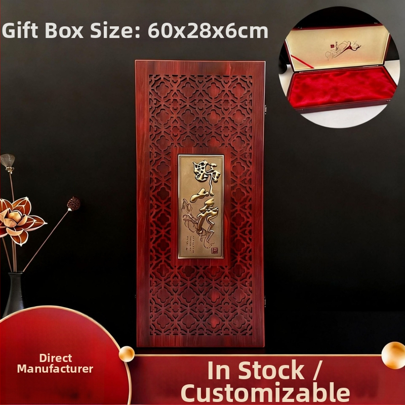 XH Ginseng Box – dutý vyrezávaný drevený darčekový box; materiál: fiberboard; spracovanie: vyrezávanie; výstelka: prispôsobiteľná; balenie: balovacia krabička