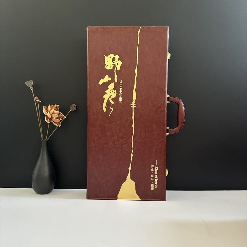 XH Ginseng Box – dutý vyrezávaný drevený darčekový box; materiál: fiberboard; spracovanie: vyrezávanie; výstelka: prispôsobiteľná; balenie: balovacia krabička