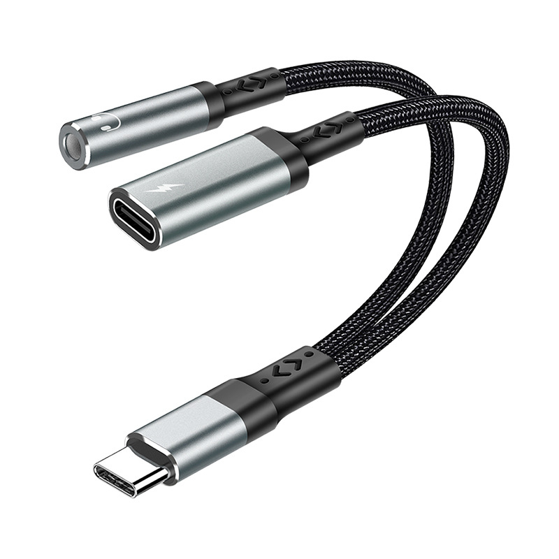 Type-C digitalni audio dekoder adapter - 2-u-1 adapter za slušalice, model T23-T24