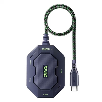 Piva GS3 адаптер за Huawei и Xiaomi, USB-C и Mini USB, 3-в-1 изход за бързо зареждане до 60W, текстилна конструкция