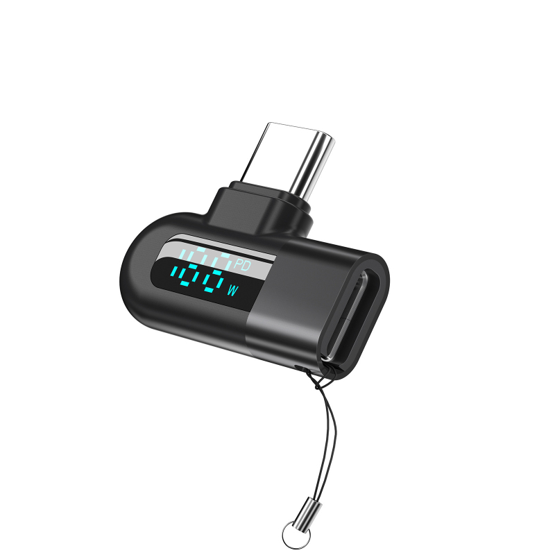 Digitalni displej 120W Type-C L-oblik adapter – univerzalno brzo punjenje