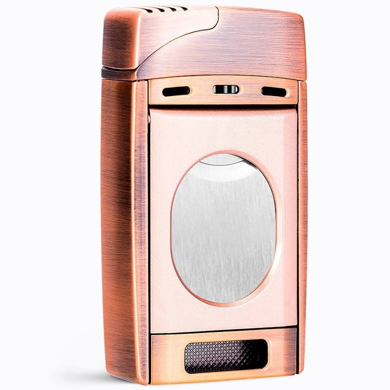 Συνδυασμένος ανάφλεκτης πούρων και ψαλίδι κοπής πούρων – όλα σε ένα, φλόγιστρο βουτάνιο, V-σχημής παράλληλος κόφτης πούρων, μάρκα CIGARLOONG/Qie Long, μοντέλο CL-0094, ιαπωνικού στυλ