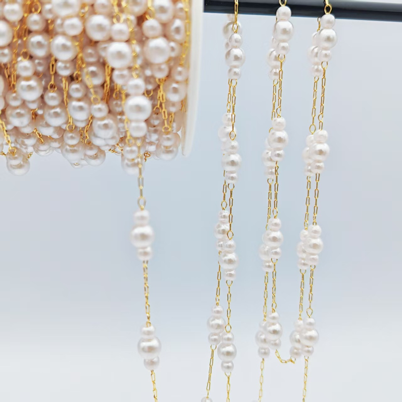 DIY set nakita: lanac s perlama, imitativne perle, spacer perle, resasti lanac za Hanfu dodatke za kosu