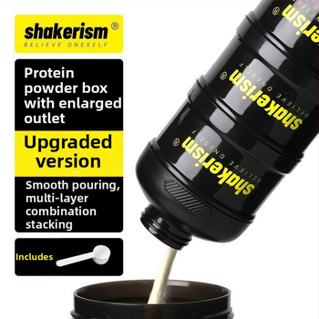 Kutija za doziranje mliječnog praha s plastičnim lijevnikom, prehrambene kvalitete, prijenosna posuda za proteinski prah