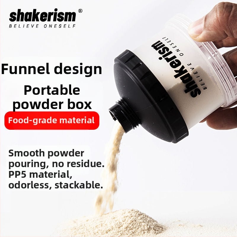 Kutija za doziranje mliječnog praha s plastičnim lijevnikom, prehrambene kvalitete, prijenosna posuda za proteinski prah