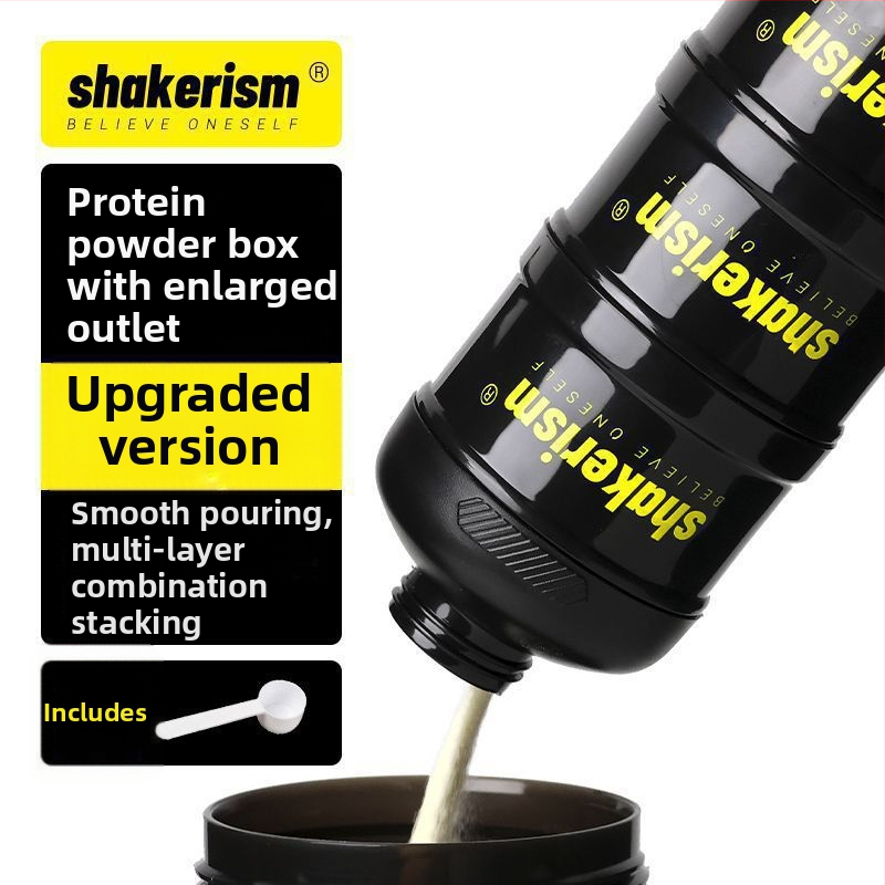 Kutija za doziranje mliječnog praha s plastičnim lijevnikom, prehrambene kvalitete, prijenosna posuda za proteinski prah