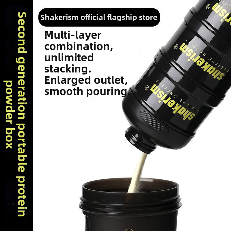 Kutija za doziranje mliječnog praha s plastičnim lijevnikom, prehrambene kvalitete, prijenosna posuda za proteinski prah