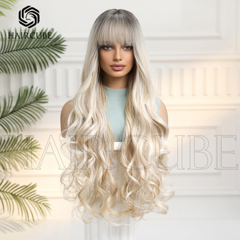 Duga kovrčava perika s dugim šiškama, model YJSWLC1222-2BL30; Materijal: domaći svila; Stil: duga kovrča; Učinak: prilagodba kontura lica.