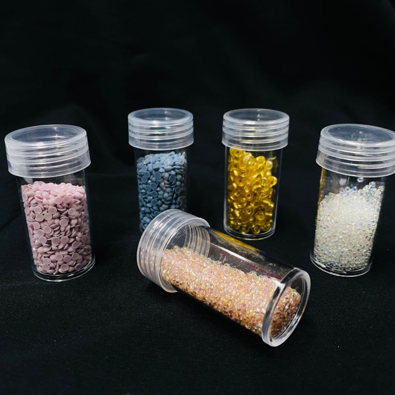 Jego Rice bead box – kutija za skladištenje staklenih perli, plastični PP+PS, kapacitet 10 ml, prašini otporan završetak, mogućnost otiska logotipa
