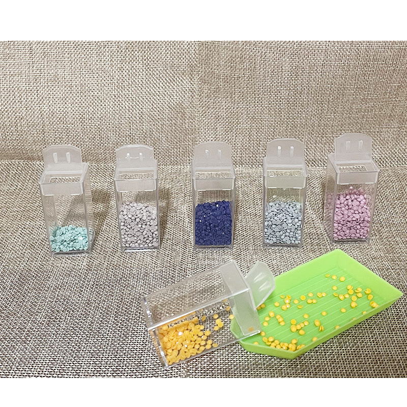 Jego Rice bead box – kutija za skladištenje staklenih perli, plastični PP+PS, kapacitet 10 ml, prašini otporan završetak, mogućnost otiska logotipa