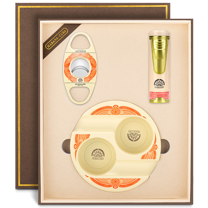 Set za cigare - trodijelni set od cinkovog legura sa škaricama za cigare, upaljačem i pepilnikom - Cigarloong CLT-24B5