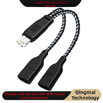 OTG adaptér io04 pre Lavalier mikrofón, slúchadlá a zvukovú kartu, kompatibilný s Androidom aj Apple, iOS adaptér pre živé vysielanie a nabíjanie
