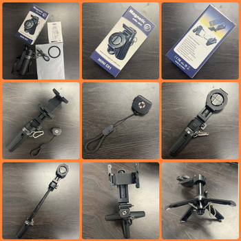 C01 Селфи стика с променлив фокус и четирикрак трипод, алуминиева сплав, Bluetooth дистанционно