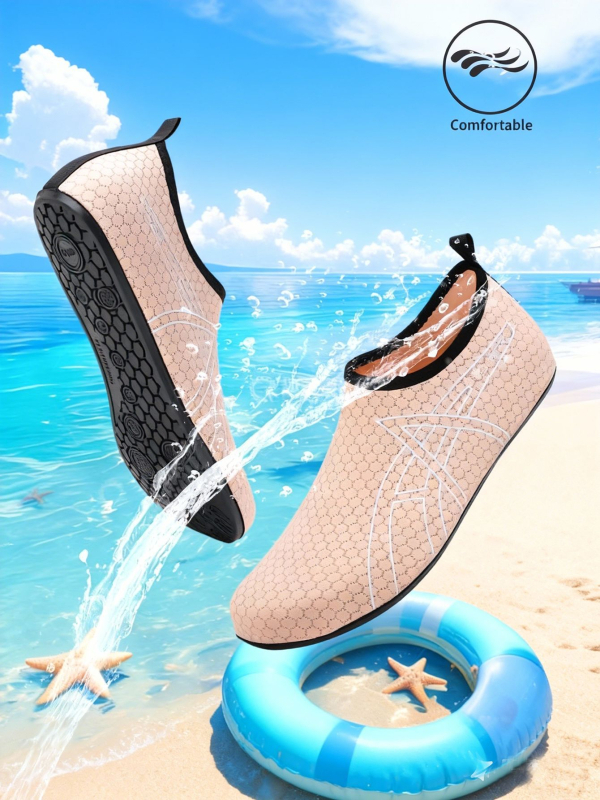 Unisex vodene cipele za plažu i bazen — brzo sušenje, tanke, niski profil, mrežasti gornji dio, protuklizna gumena podloga