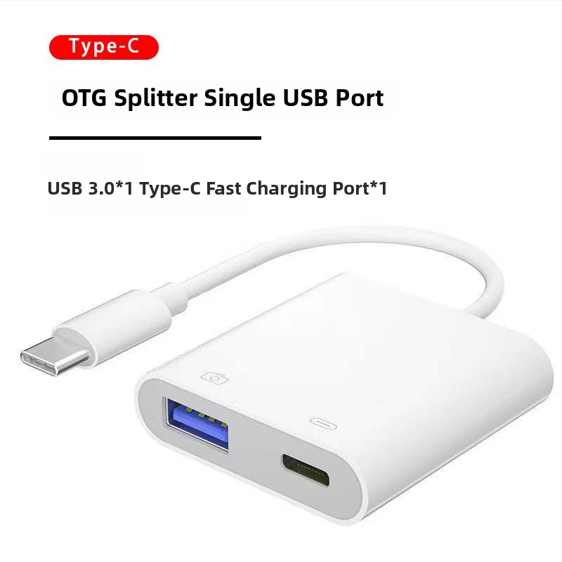 OTG USB-C 2-v-1 adaptér pre Apple zariadenia, podpora USB flash disku