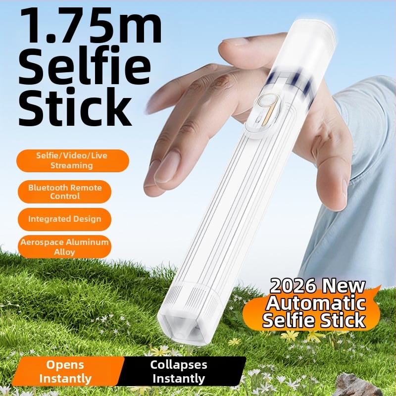 Селфи стика с Bluetooth, дистанционно управление, светлина за снимане и анти-трептене — неръждаема стомана, модел JC-38, универсален