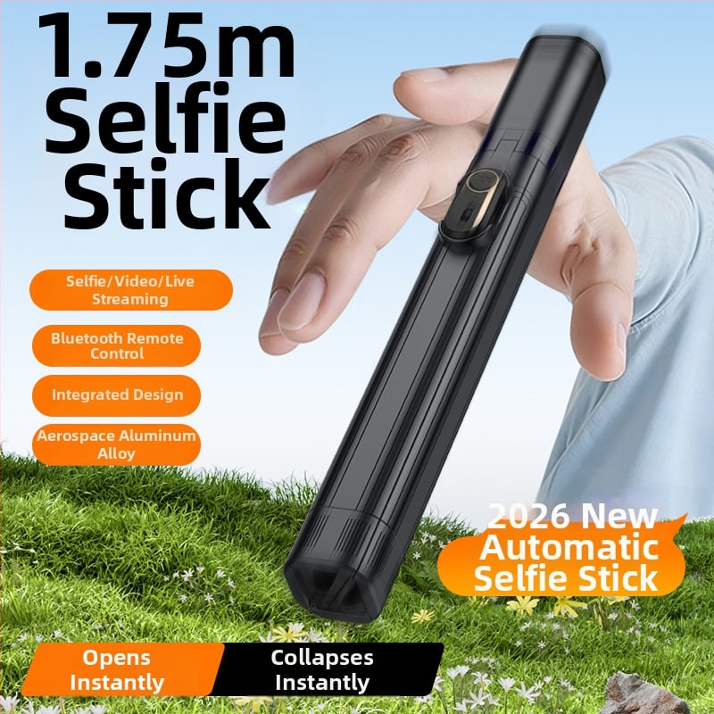 Селфи стика с Bluetooth, дистанционно управление, светлина за снимане и анти-трептене — неръждаема стомана, модел JC-38, универсален