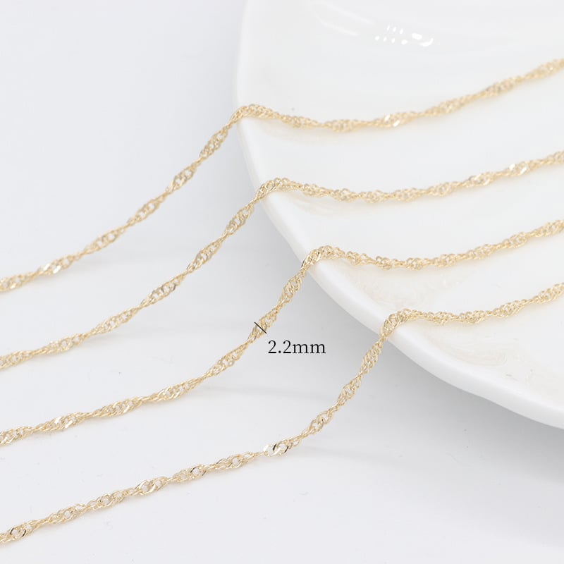 Bakrena lančana pozlaćena 14K, DIY ručno izrađena, prilagodljiv