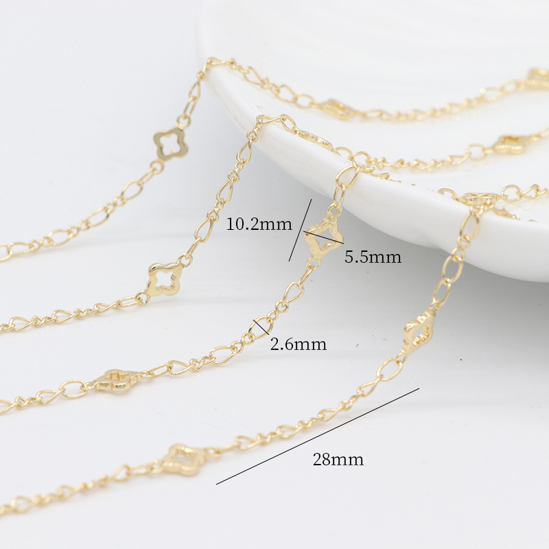 Bakrena lančana pozlaćena 14K, DIY ručno izrađena, prilagodljiv