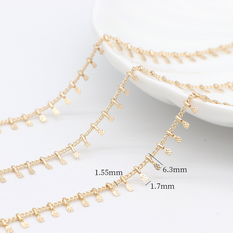 Bakrena lančana pozlaćena 14K, DIY ručno izrađena, prilagodljiv