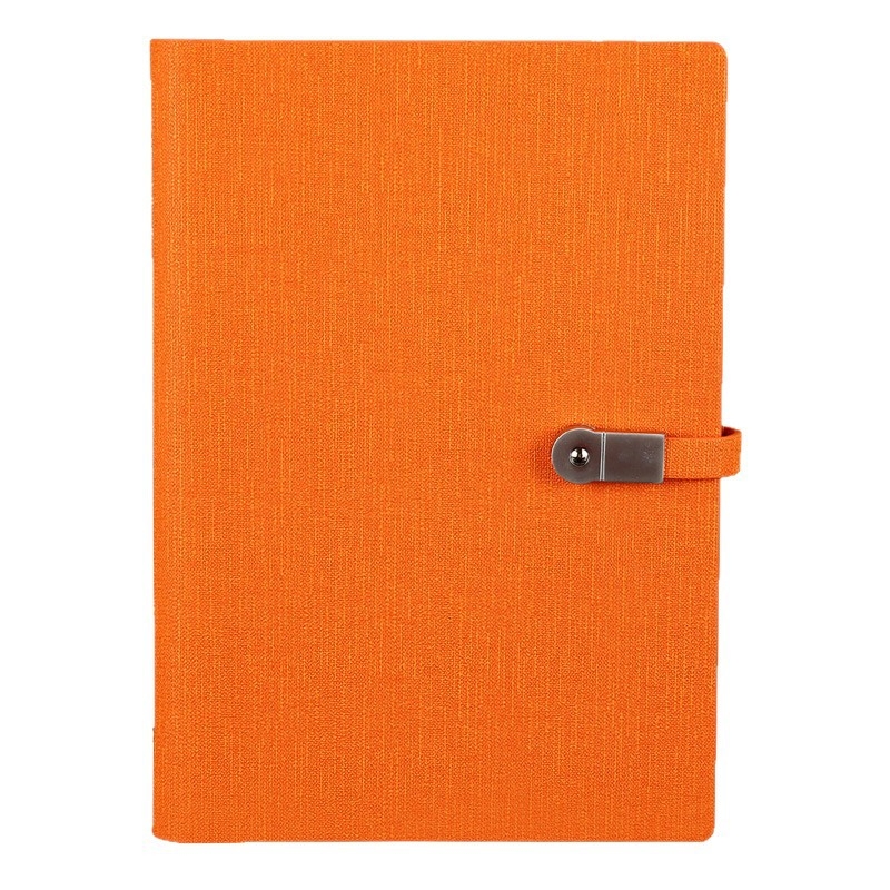 Bilježnica s PU kožnim izgledom i imitacijom platnene teksture, USB kopča, vezivanje s labavim listovima, Dowling papir 80 gsm, 100–200 stranica