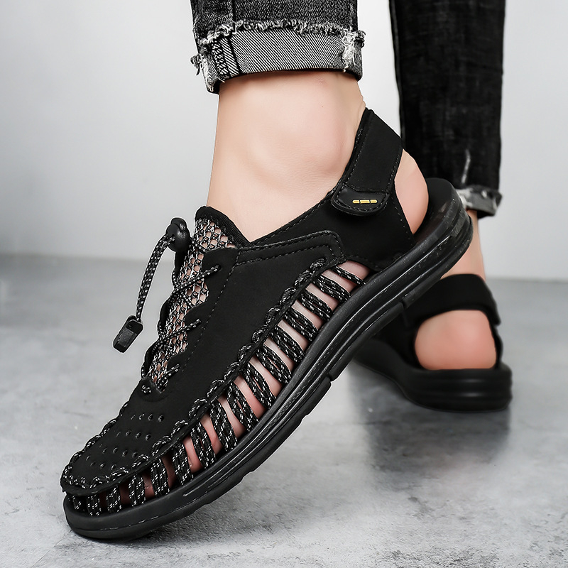 Muške Slip-On sandale s gornjim dijelom od superfiber, MD potplat, prozračne dišuće, zatvorenim prstima, za uzrast 18-40 godina